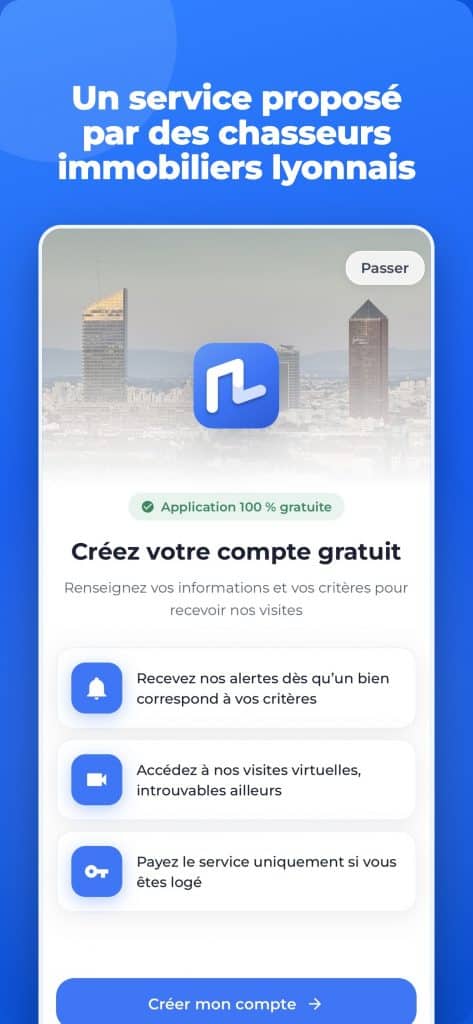 Le fil des visites disponibles dans l'application ProjetLocation
